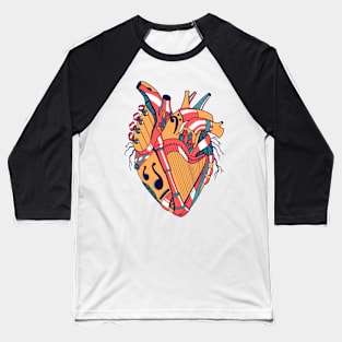 Retro Triad No 2 Musical Heart Baseball T-Shirt